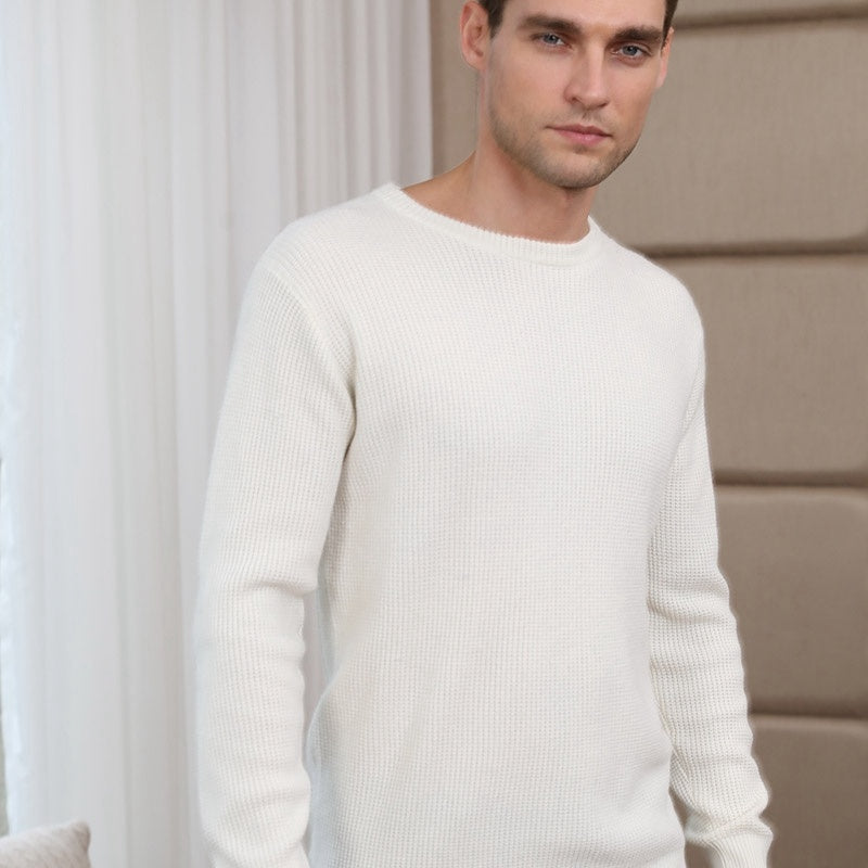 New Cashmere Sweater Men''s Sweater Thickened Round Neck Loose Pullover Sweater Autumn Winter Korean Version