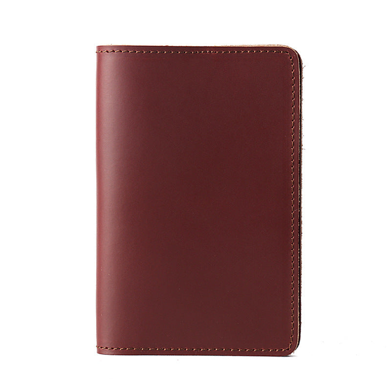Genuine Leather Passport Holder Vertical Cowhide Handmade