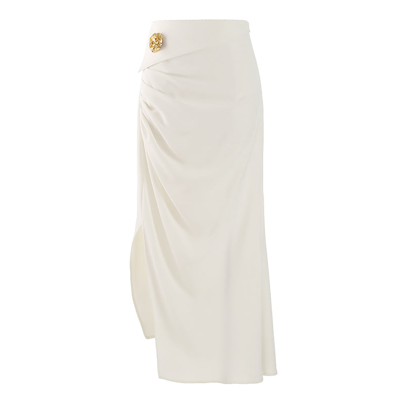 Elegant Irregular Slit Suit Skirt Women