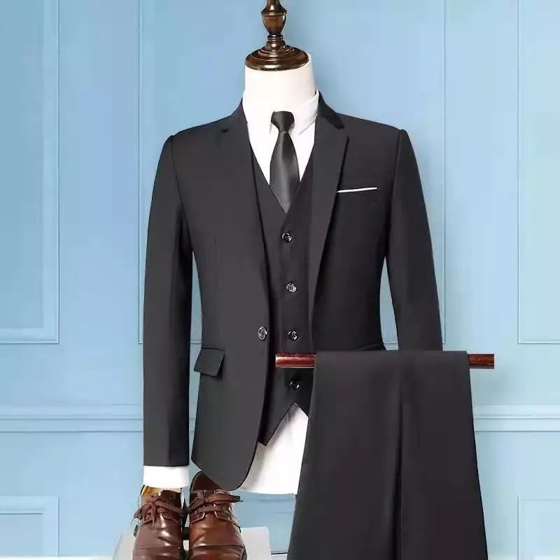Suit Set Three-piece Set Men's Style Slim Fit Business