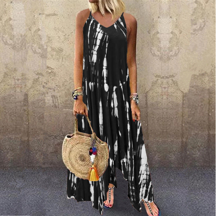 Irregular Tie-dye Pocket Dress