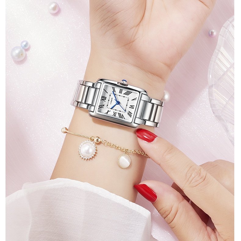 Vagran Needle Square Womens Retro Fashion Small Square Watch