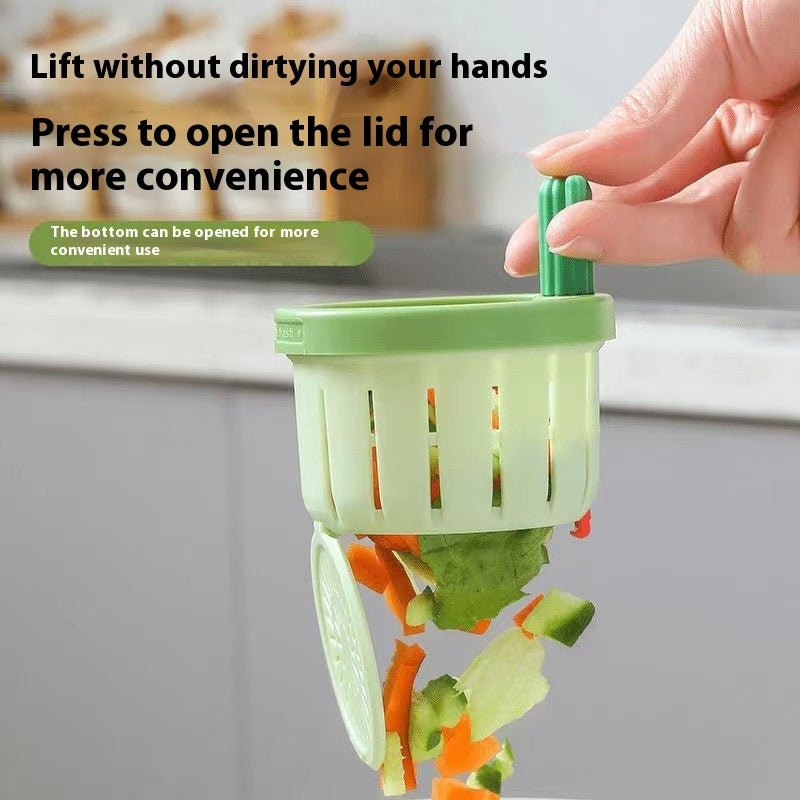 Cactus-style sink strainer with press-to-drain design for easy waste removal.