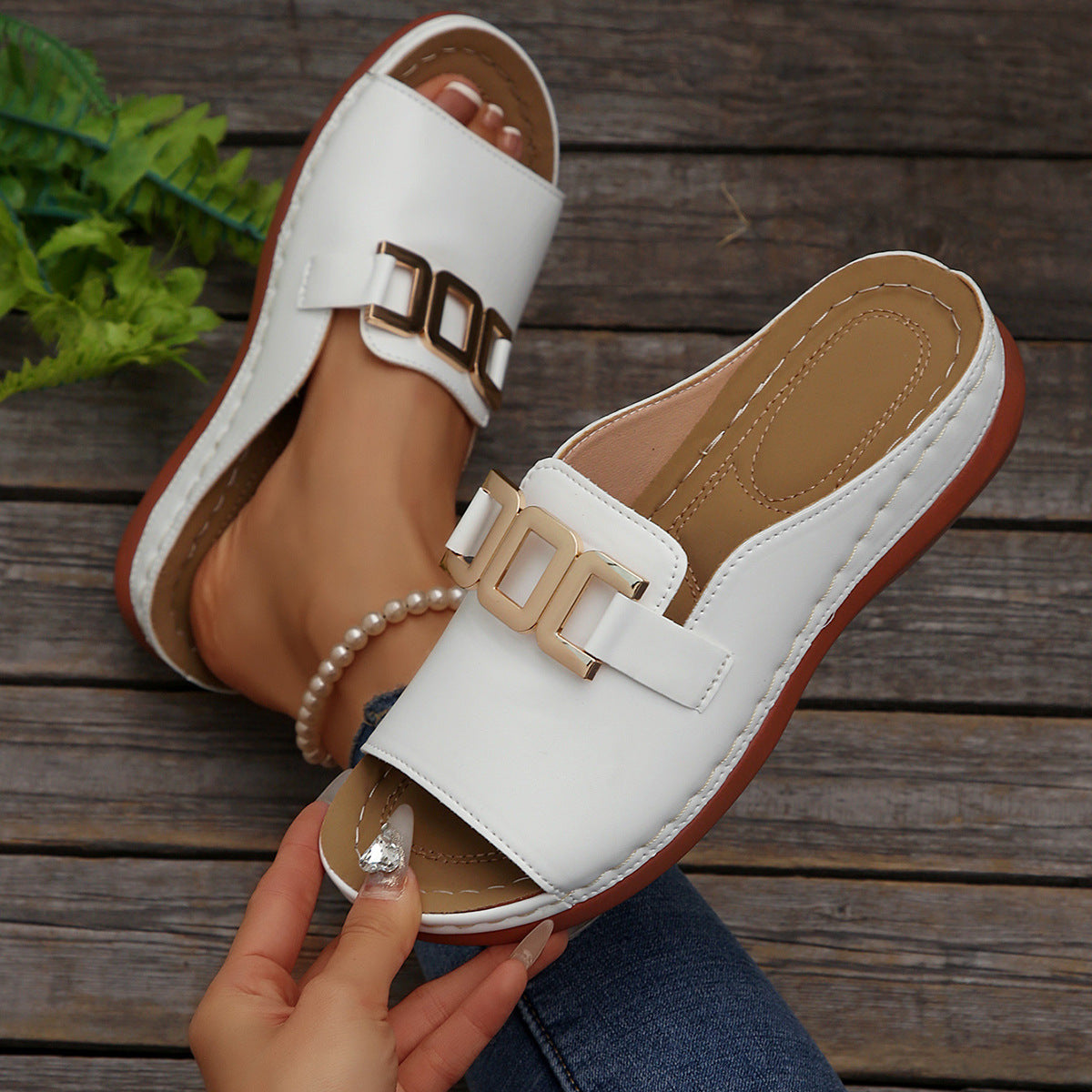 Trendy platform wedge sandals with a chic peep-toe design for stylish summer wear.