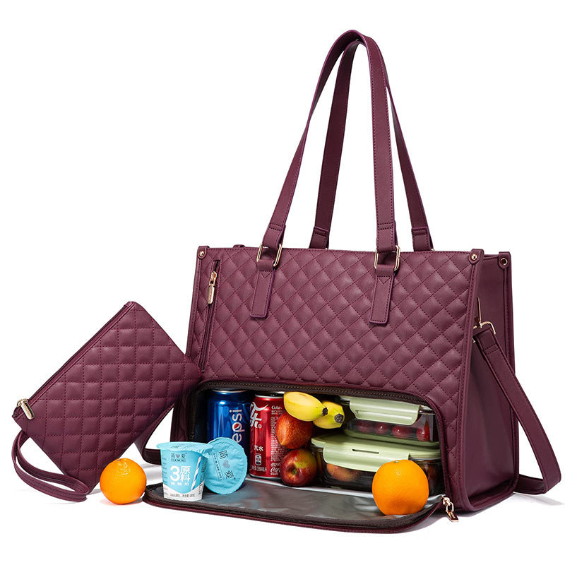 Stylish large-capacity insulated tote that keeps your meals fresh and leak-free perfect for everyday use.