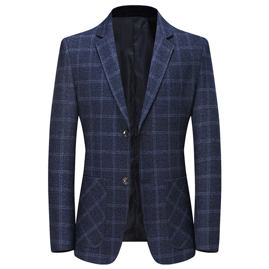 Casual Suit Men's Spring And Autumn New Men's Business Plaid Small Suit