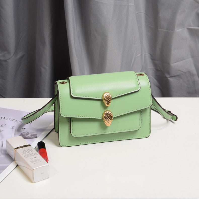 Double snake head bag with chain