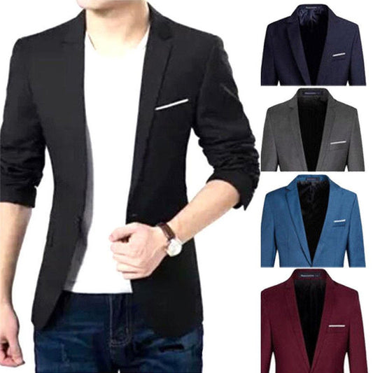 Men Blazer Casual Slim Fit Office Suit
