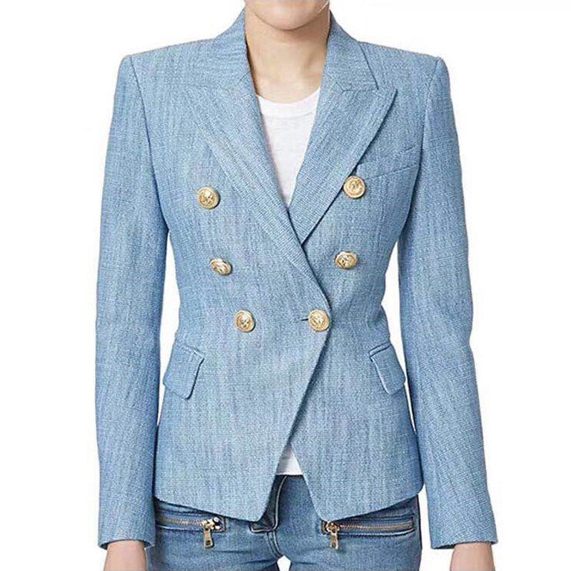 Button temperament women's blazer