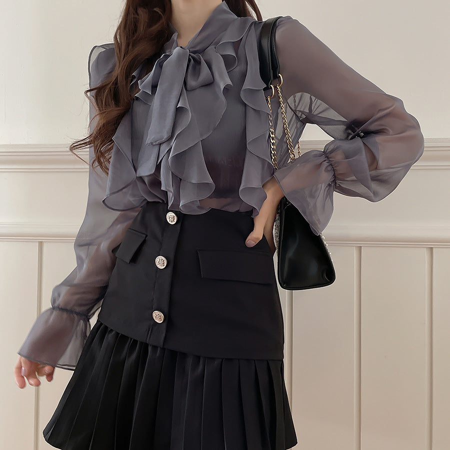 Women's Chiffon Shirt Special-interest Design Top