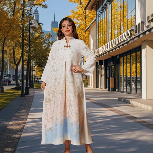 Middle East Muslim Stand Collar Gradient Women's Robe