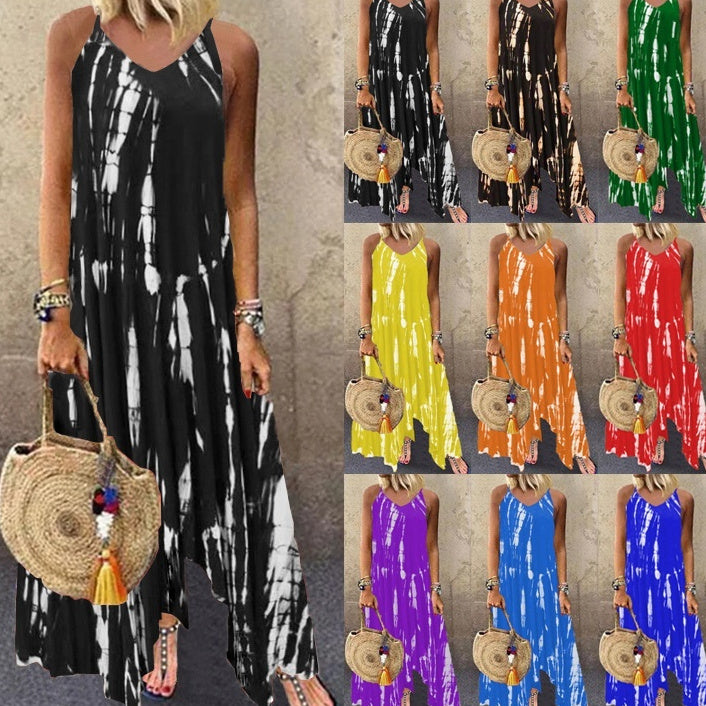 Irregular Tie-dye Pocket Dress