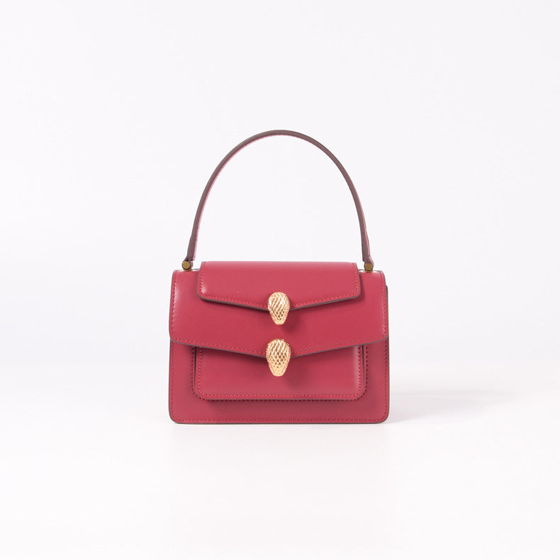 Double snake head bag with chain