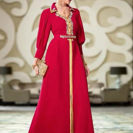 Women's Solid Color Lady Abaya Dress