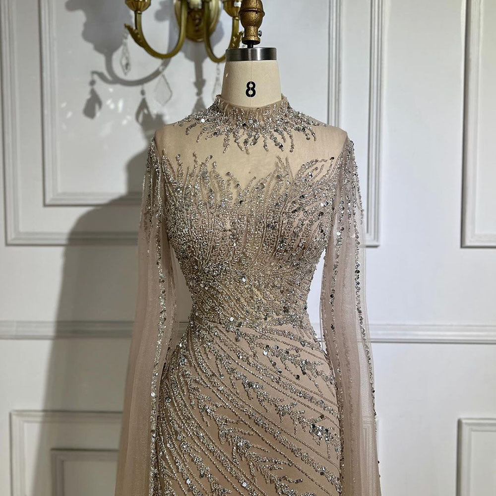 Elegant Flying Sleeves High-end Fishtail Banquet Host Arab Princess Dress