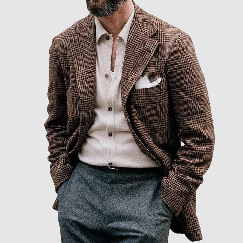 Men's Loose Solid Color Double Button Suit Jacket