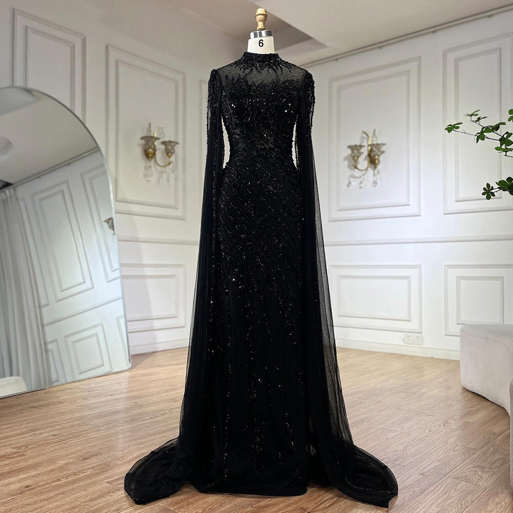 Elegant Flying Sleeves High-end Fishtail Banquet Host Arab Princess Dress