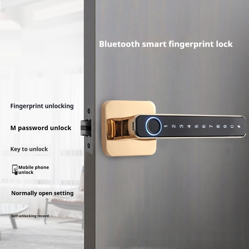 Bedroom Password Lock Wooden Door Smart Fingerprint Lock