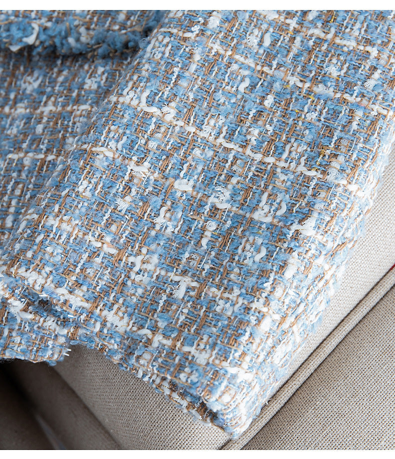 Socialite Style Plaid Tweed Woolen Coat