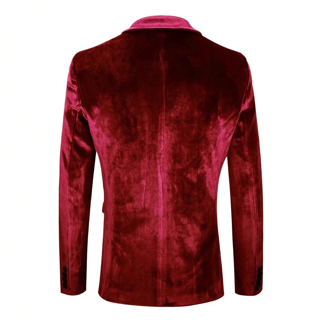 Velvet Blazer For Men Slim-fit Wedding Suit