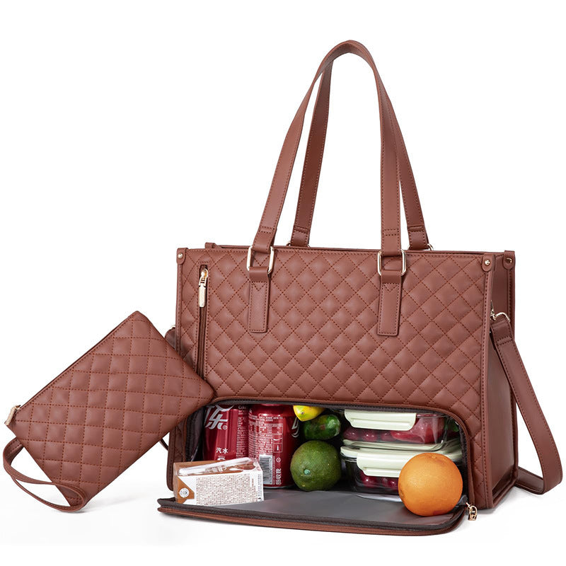 Stylish large-capacity insulated tote that keeps your meals fresh and leak-free perfect for everyday use.