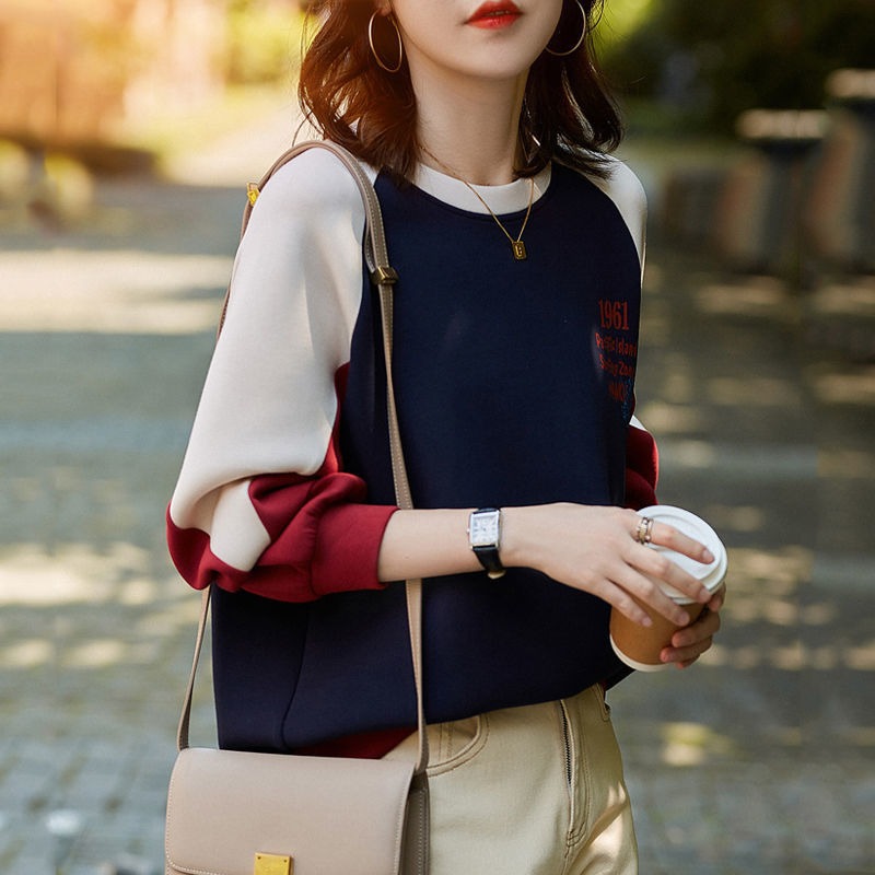 New Relaxed-fit Versatile Cotton Crewneck Hoodie