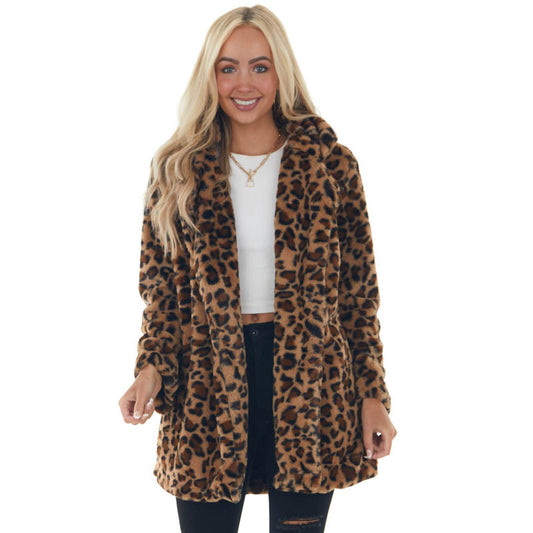 Loose Furry Coat With Pockets