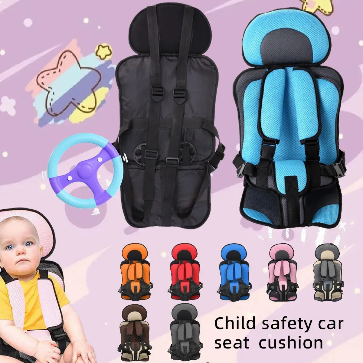 Portable padded baby car seat mat for safer, more comfortable seating anywhere.