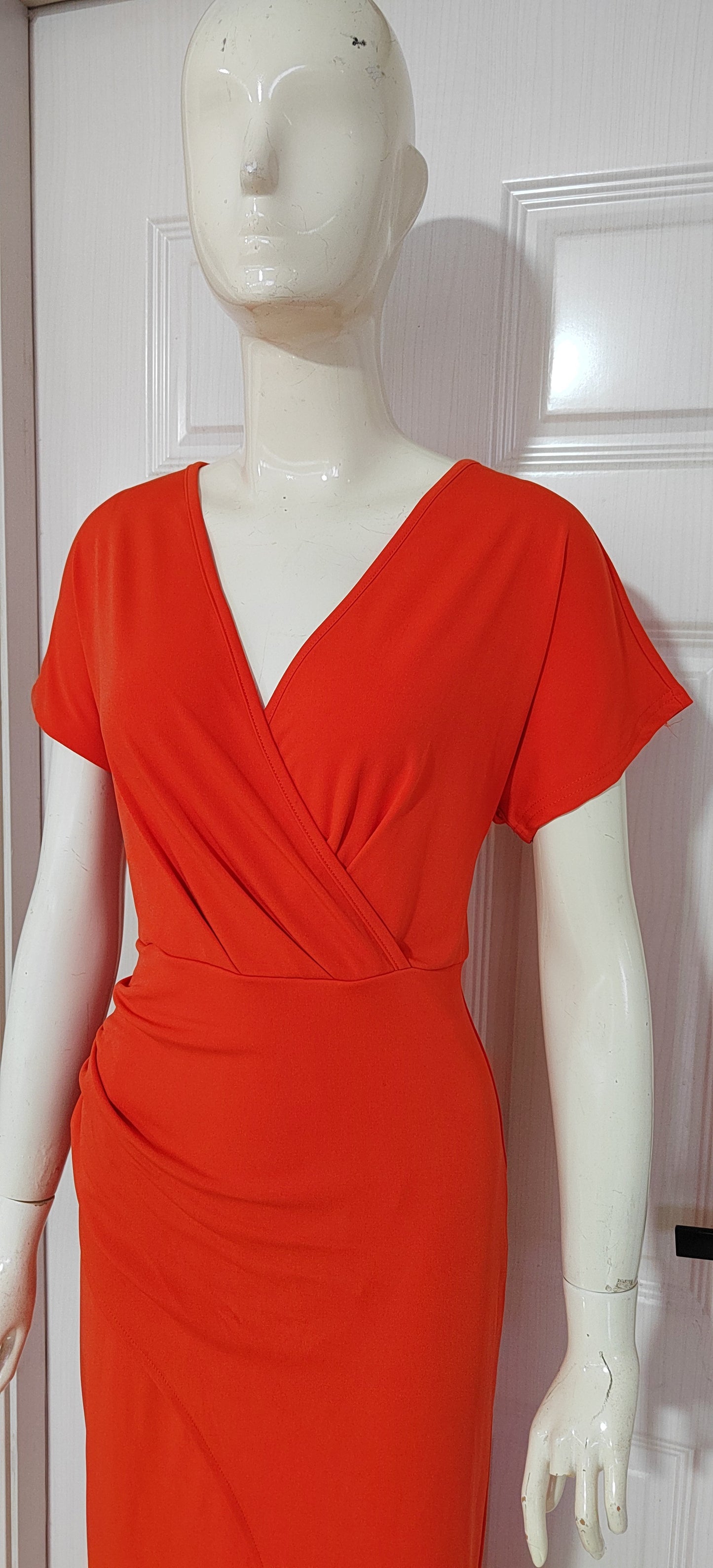 Slim-fit Short-sleeved Dress Fashion Sexy Split V-neck Dress Summer