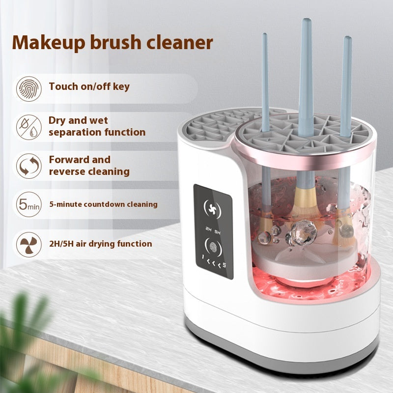 Automatic rechargeable makeup brush cleaner for quick, effortless cleaning.